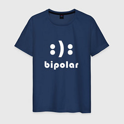 Футболка хлопковая мужская Bipolar Биполяр Расстройство, цвет: тёмно-синий