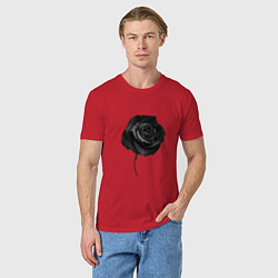 Футболка хлопковая мужская Чёрная роза Black rose, цвет: красный — фото 2