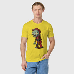 Футболка хлопковая мужская Cow Zombie, цвет: желтый — фото 2