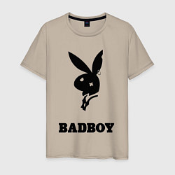 Футболка хлопковая мужская BAD BOY PLAYBOY, цвет: миндальный