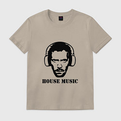 Футболка хлопковая мужская Dr House music, цвет: миндальный