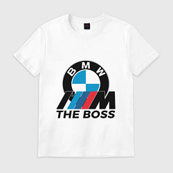 Футболка хлопковая мужская BMW BOSS, цвет: белый