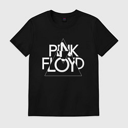 Футболка хлопковая мужская PINK FLOYD LOGO ПИНК ФЛОЙД ЛОГОТИП, цвет: черный