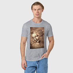 Футболка хлопковая мужская Леонардо да Винчи Ла Скапильята около 1506-1508, цвет: меланж — фото 2