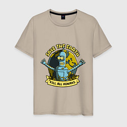 Футболка хлопковая мужская Bendеr, цвет: миндальный