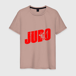 Футболка хлопковая мужская Judo Sport, цвет: пыльно-розовый
