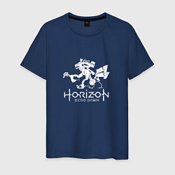 Футболка хлопковая мужская HORIZON ZERO DAWN WHITE, цвет: тёмно-синий