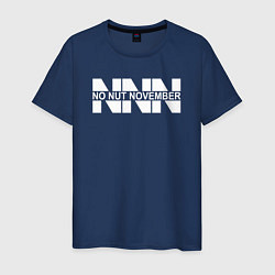 Футболка хлопковая мужская NNN No nut november, цвет: тёмно-синий