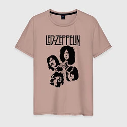 Футболка хлопковая мужская Участники группы Led Zeppelin, цвет: пыльно-розовый