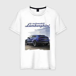 Футболка хлопковая мужская Lamborghini Urus Sport, цвет: белый