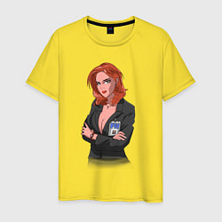 Футболка хлопковая мужская Dana Scully X-Files, цвет: желтый