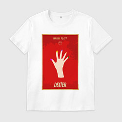 Футболка хлопковая мужская Dexter wanna play, цвет: белый