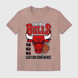Футболка хлопковая мужская Chicago Bulls NBA, цвет: пыльно-розовый
