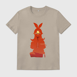 Футболка хлопковая мужская Amber Амбер Genshin Impact, цвет: миндальный