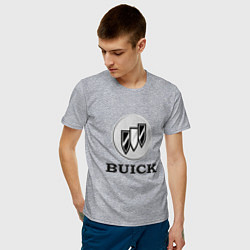 Футболка хлопковая мужская Gray gradient Logo Buick, цвет: меланж — фото 2