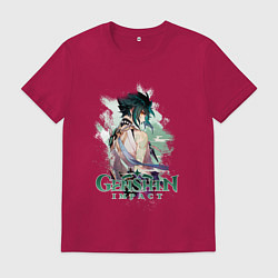 Футболка хлопковая мужская Сяо Xiao Genshin Impact, цвет: маджента