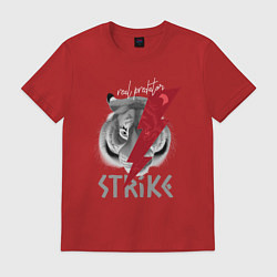 Футболка хлопковая мужская Тигр - Настоящий хищник Strike, цвет: красный