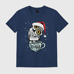 Футболка хлопковая мужская X-mas Owl, цвет: тёмно-синий