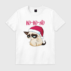 Футболка хлопковая мужская Ugly cat Ho-Ho-No, цвет: белый