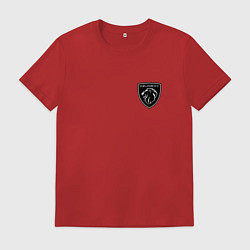 Футболка хлопковая мужская ПЕЖО ЛОГОТИП, цвет: красный