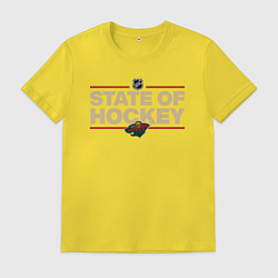 Футболка хлопковая мужская Minnesota Wild NHL Миннесота Уайлд НХЛ, цвет: желтый