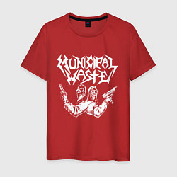 Футболка хлопковая мужская Municipal Waste - два чувака с оружием, цвет: красный