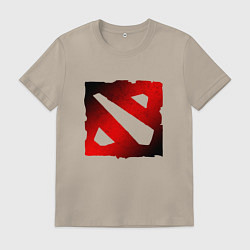 Футболка хлопковая мужская ЧЁРНО КРАСНОЕ ЛОГО ДОТА 2 DOTA 2 LOGO, цвет: миндальный