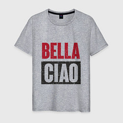 Футболка хлопковая мужская Bella Ciao - Money Heist, цвет: меланж