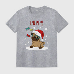 Футболка хлопковая мужская Щенячий восторг, цвет: меланж