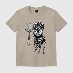 Футболка хлопковая мужская Skeleton dude, цвет: миндальный