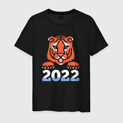 Футболка хлопковая мужская Год тигра 2022 китайский календарь, цвет: черный