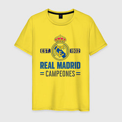 Футболка хлопковая мужская Real Madrid Реал Мадрид, цвет: желтый