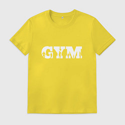 Футболка хлопковая мужская GYM- образ жизни, цвет: желтый