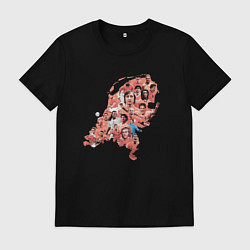 Футболка хлопковая мужская Легенды сборной Голландии, цвет: черный