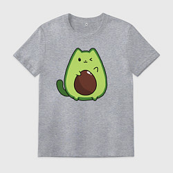 Футболка хлопковая мужская Avo cat o подмигивает, цвет: меланж