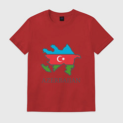Футболка хлопковая мужская Map Azerbaijan, цвет: красный