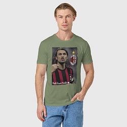 Футболка хлопковая мужская Paolo Cesare Maldini - Milan, captain, цвет: авокадо — фото 2