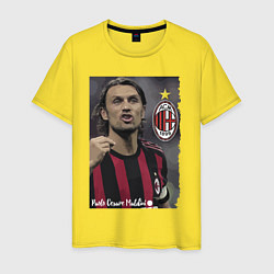 Футболка хлопковая мужская Paolo Cesare Maldini - Milan, captain, цвет: желтый