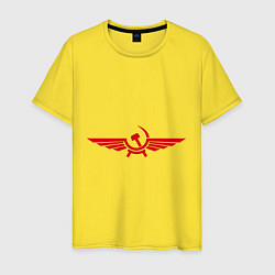 Футболка хлопковая мужская Серп и молот в виде орла, цвет: желтый
