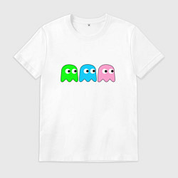 Футболка хлопковая мужская Pac man - play Для двоих, цвет: белый