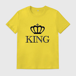 Футболка хлопковая мужская KING Парные Король, цвет: желтый