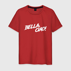 Футболка хлопковая мужская БУМАЖНЫЙ ДОМ, BELLA CIAO!, цвет: красный
