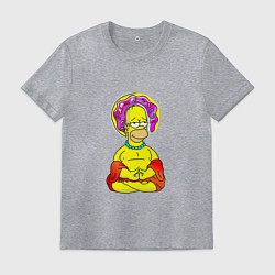 Футболка хлопковая мужская Гомер - бог пончиков, цвет: меланж