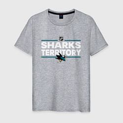 Футболка хлопковая мужская SHARKS TERRITORY САН-ХОСЕ ШАРКС, цвет: меланж