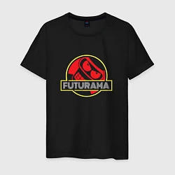 Футболка хлопковая мужская Футурама Бендер Логотип, Futurama, цвет: черный