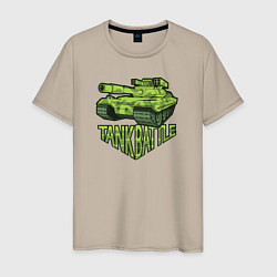Футболка хлопковая мужская Tank battle, цвет: миндальный