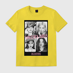 Футболка хлопковая мужская Blackpink K-pop, цвет: желтый