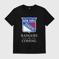 Футболка хлопковая мужская Rangers are coming, Нью Йорк Рейнджерс, New York R, цвет: черный