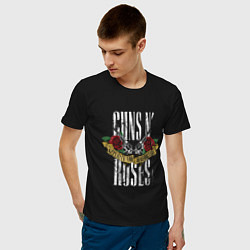 Футболка хлопковая мужская Guns N Roses Рок группа, цвет: черный — фото 2