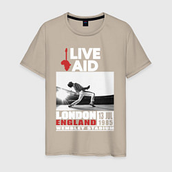 Футболка хлопковая мужская QUEEN LIVE AID 1985, цвет: миндальный